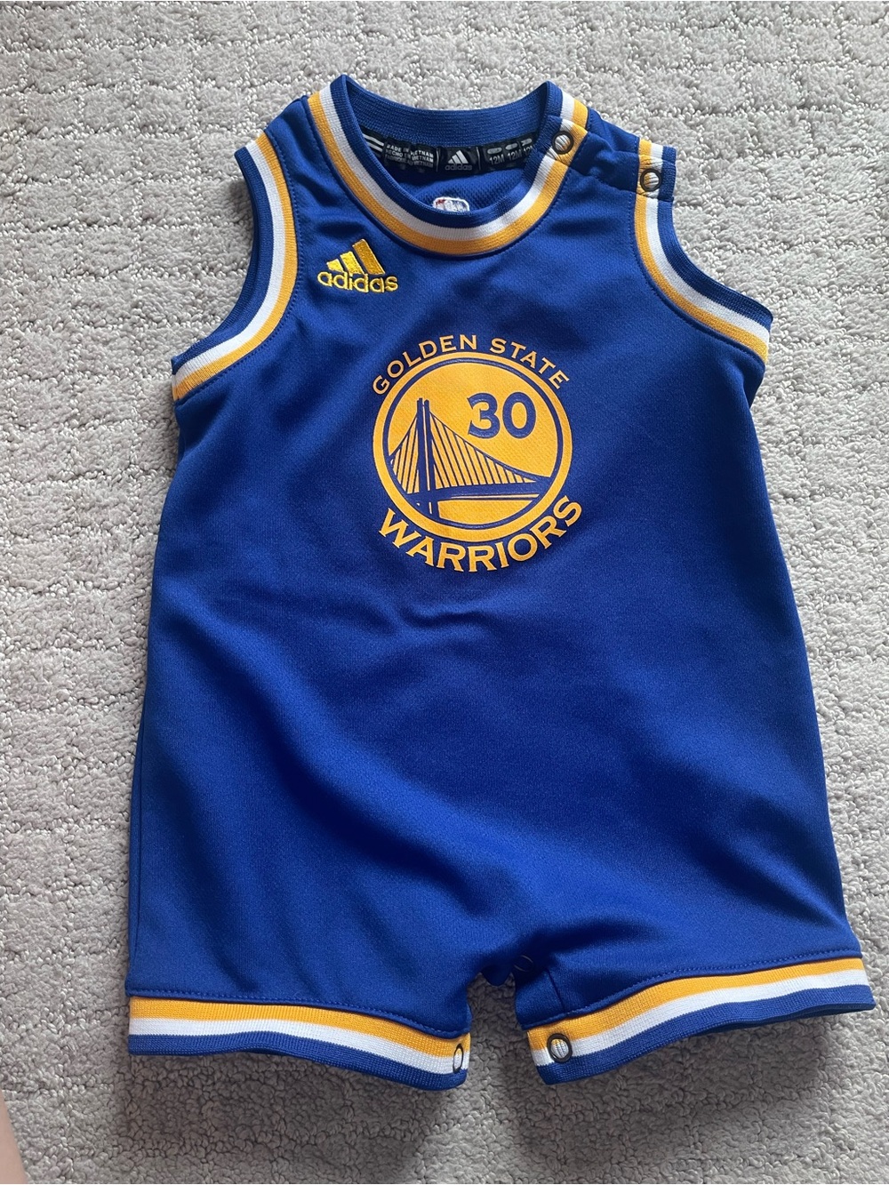 adidas Baby Golden State Warriors Sleeveless Romper - Steph Curry